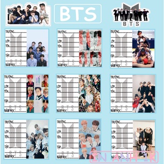 Nhãn vở nhóm nhạc BTS (9 nhãn vở khác nhau)