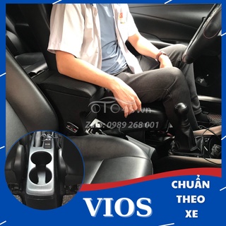 Hộp tỳ tay Vios tự lắp Kibbet loại 1490 chất liệu cao cấp tích hợp 4 cổng sạc USB có nắp trượt - OTO4S