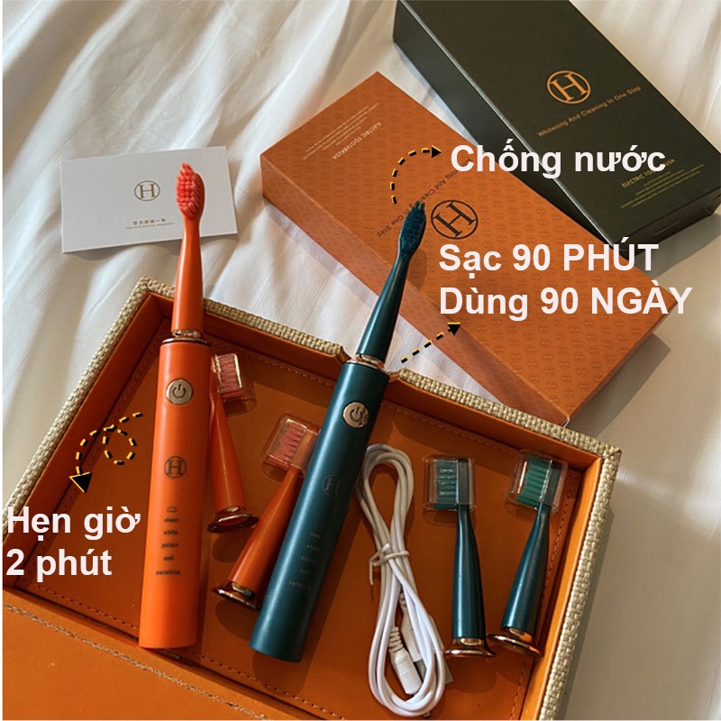 Bàn chải răng sạc điện, lông mềm mại, 5 chế độ, chống nước, an toàn, phù hợp cho người lớn và trẻ em [BÀN CHẢI ĐIỆN]