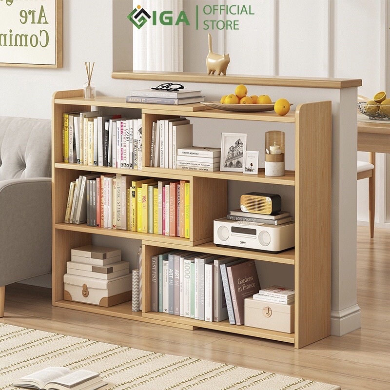 Kệ sách để sàn đa năng nhiều ngăn có thể xoay góc độ , kệ gỗ trang trí phòng khách GP209