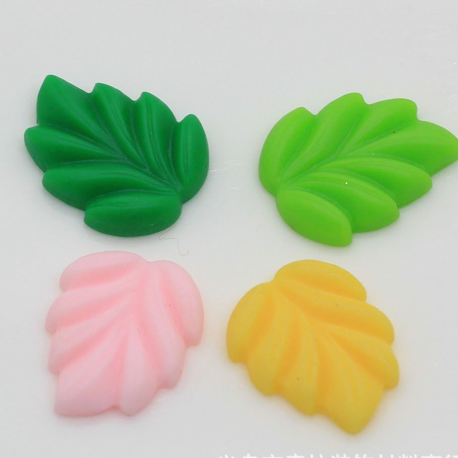 Charm (C382) slime/ Dụng Cụ Charm Trang Trí [Ko Keo &amp; Nút] Hình Chiếc Lá (1.6x2cm)