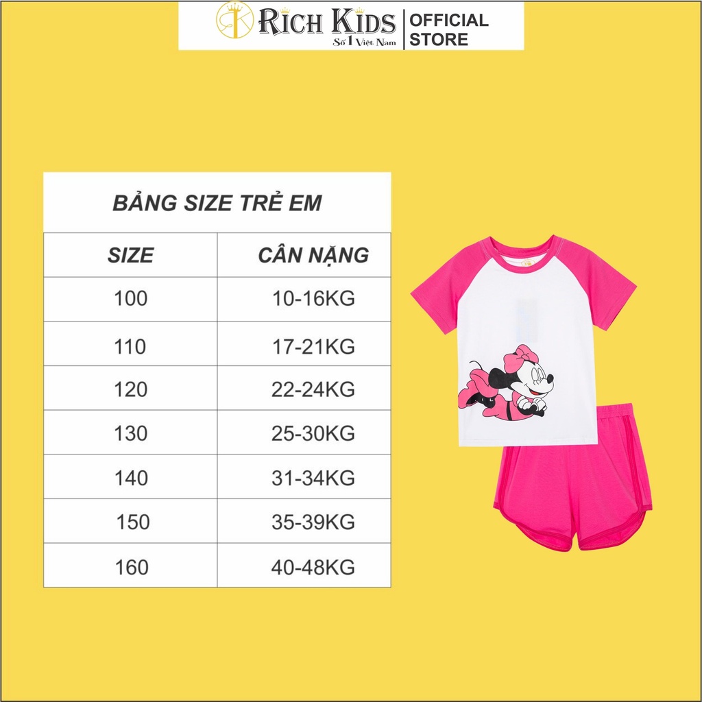 Đồ Bộ Cho Bé Vải Cotton 100% Co Giãn Thoáng Mát Từ 10kg Đến 46kg -Richkids