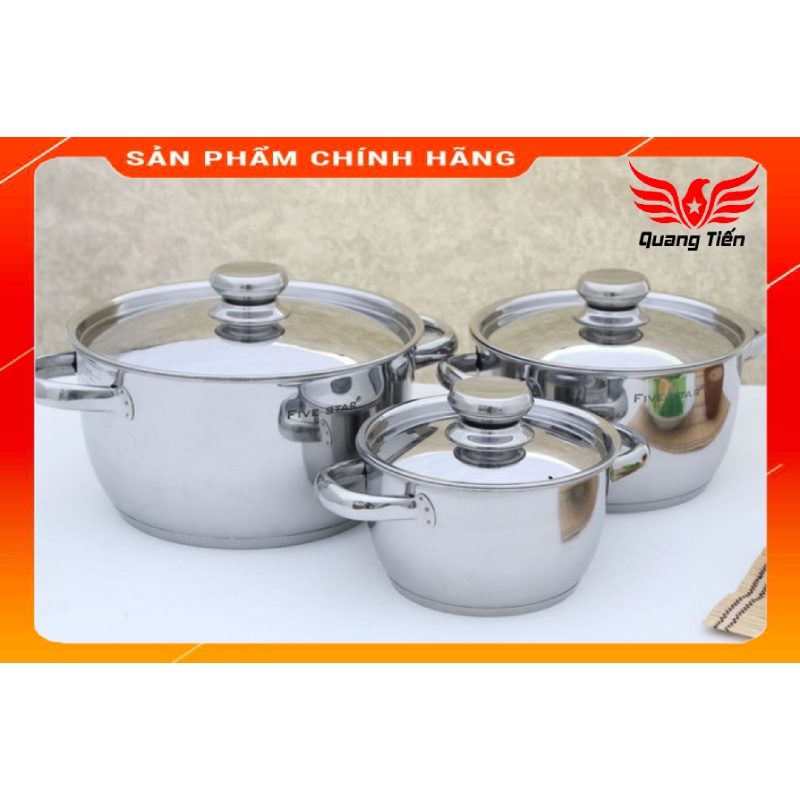 Bộ 3 nồi Inox Fivestar Royal Cool - đun từ
