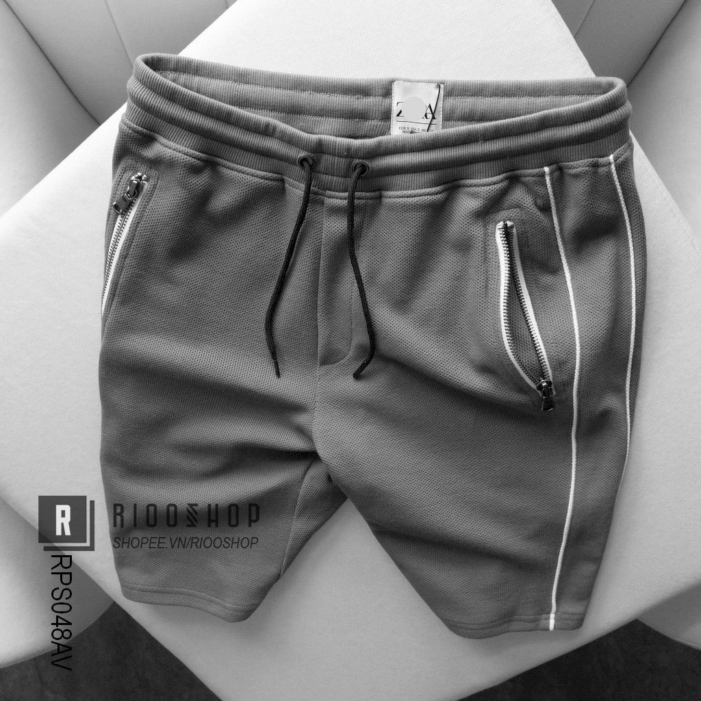 Quần thun ngắn nam nỉ phong cách hàn quốc trẻ trung RPS048av - quần short nam nỉ Riooshop