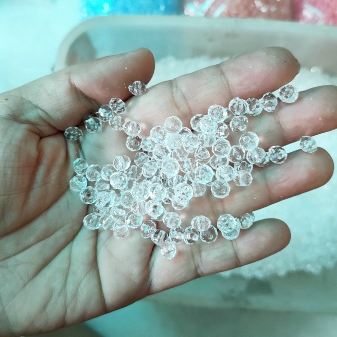 10/25/50gam hạt nhựa bánh cam màu trắng size 4/6/8mm
