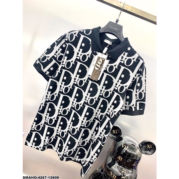 Áo polo dior , fendi vải thun cao cấp cho nam - Áo thun có cổ in chữ nổi bật mặc đôi siêu hot
