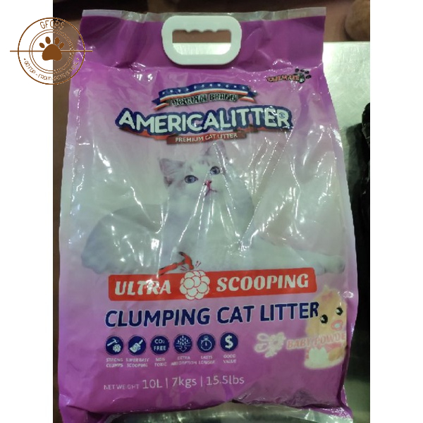 Cát vệ sinh cho mèo America Litter nhiều mùi hương túi 10L - 4pets official