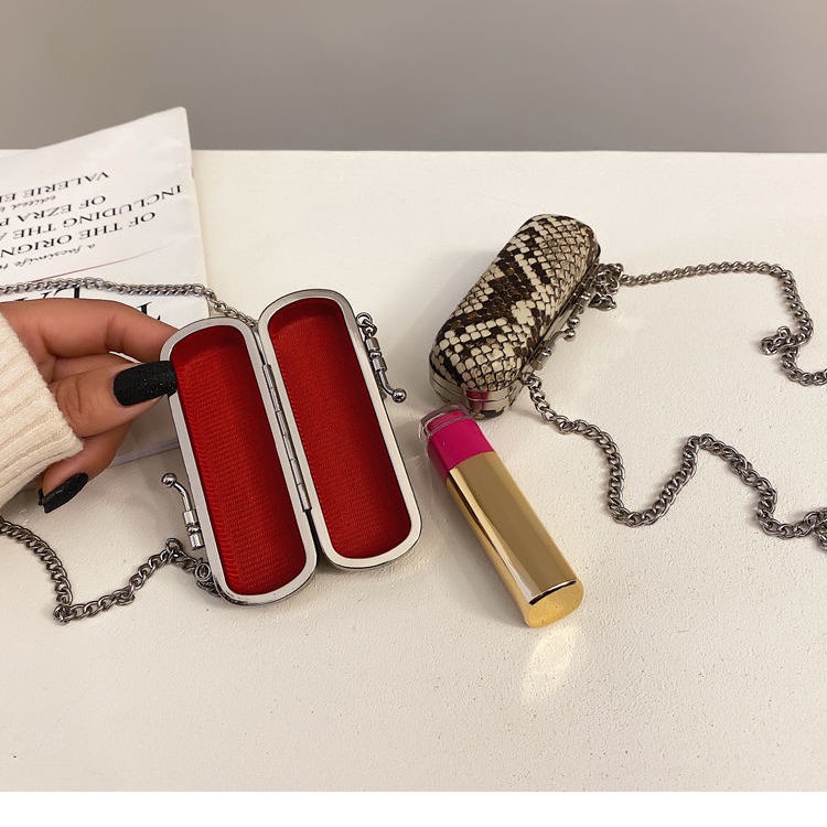 [Hàng mới về] Túi đựng son môi họa tiết da rắn thiết kế thời trang