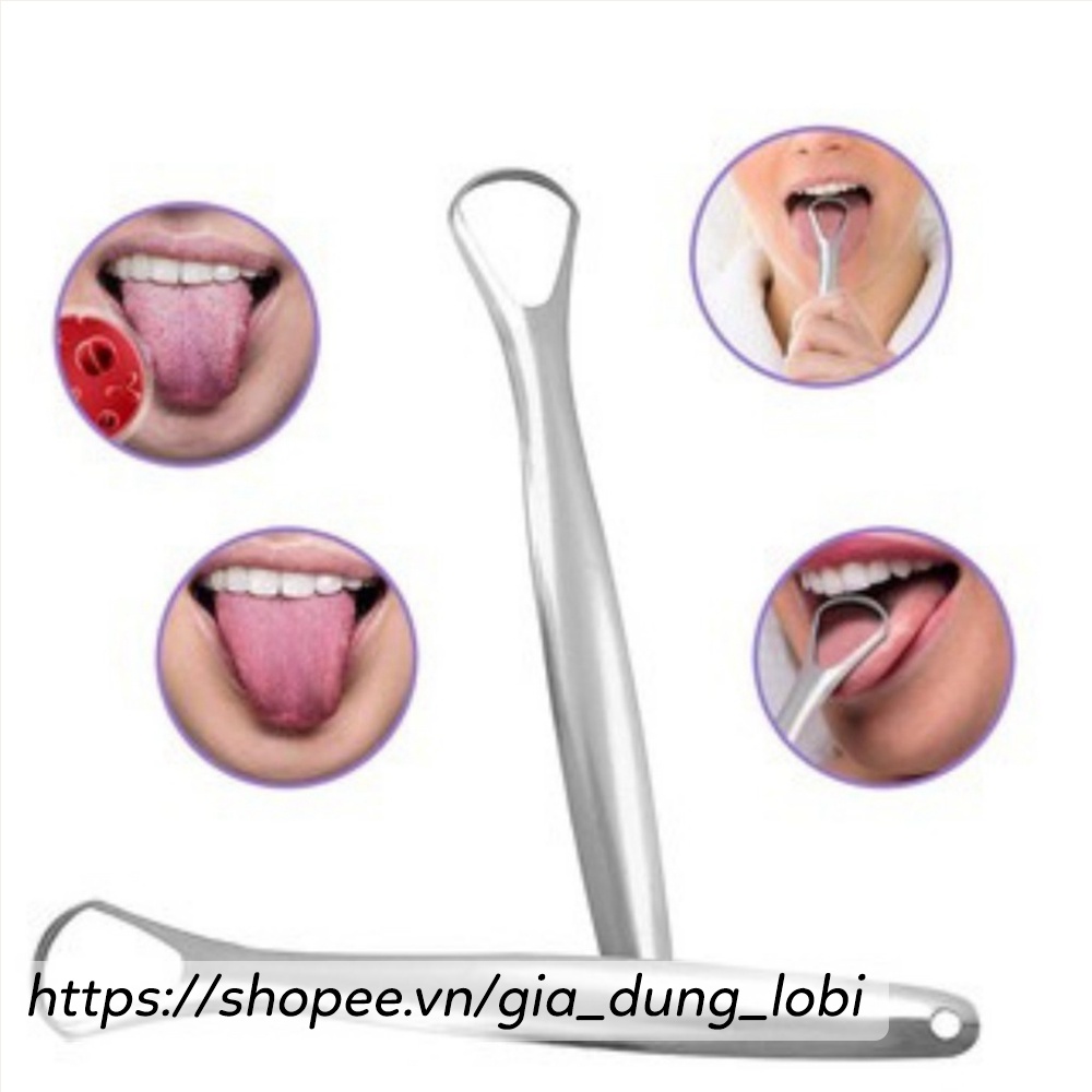 Tưa lưỡi inox vệ sinh răng miệng giảm hôi miệng hiệu quả kèm hộp thép đựng tiện lợi