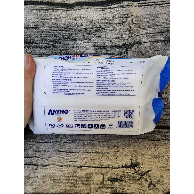 COMBO 4 GÓI 🌟 FREESHIP 🌟 KHĂN ƯỚT NANO GIA ĐÌNH 80 TỜ+ 40 TỜ