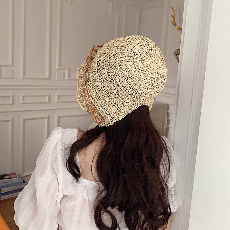 Nón Tai Bèo Đan Cói Mỏng Thoáng Khí Gấp Gọn Kiểu Nhật Bản Thời Trang Mùa Hè Cho Nữ