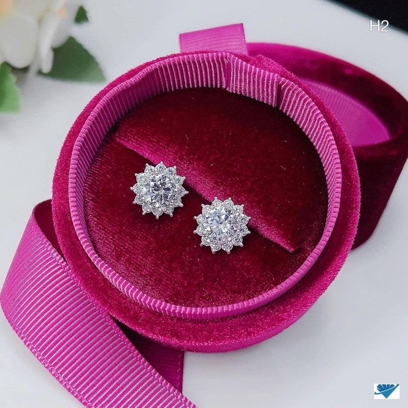 Bông tai nữ hoa sen đá sáng đẹp sang trọng, chuẩn bạc ta-THJ SILVER