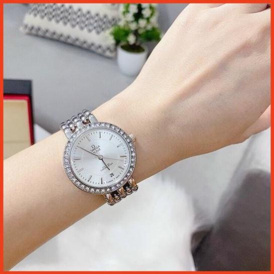 Đồng hồ nữ omega viền đính đá sành điệu đẳng cấp
