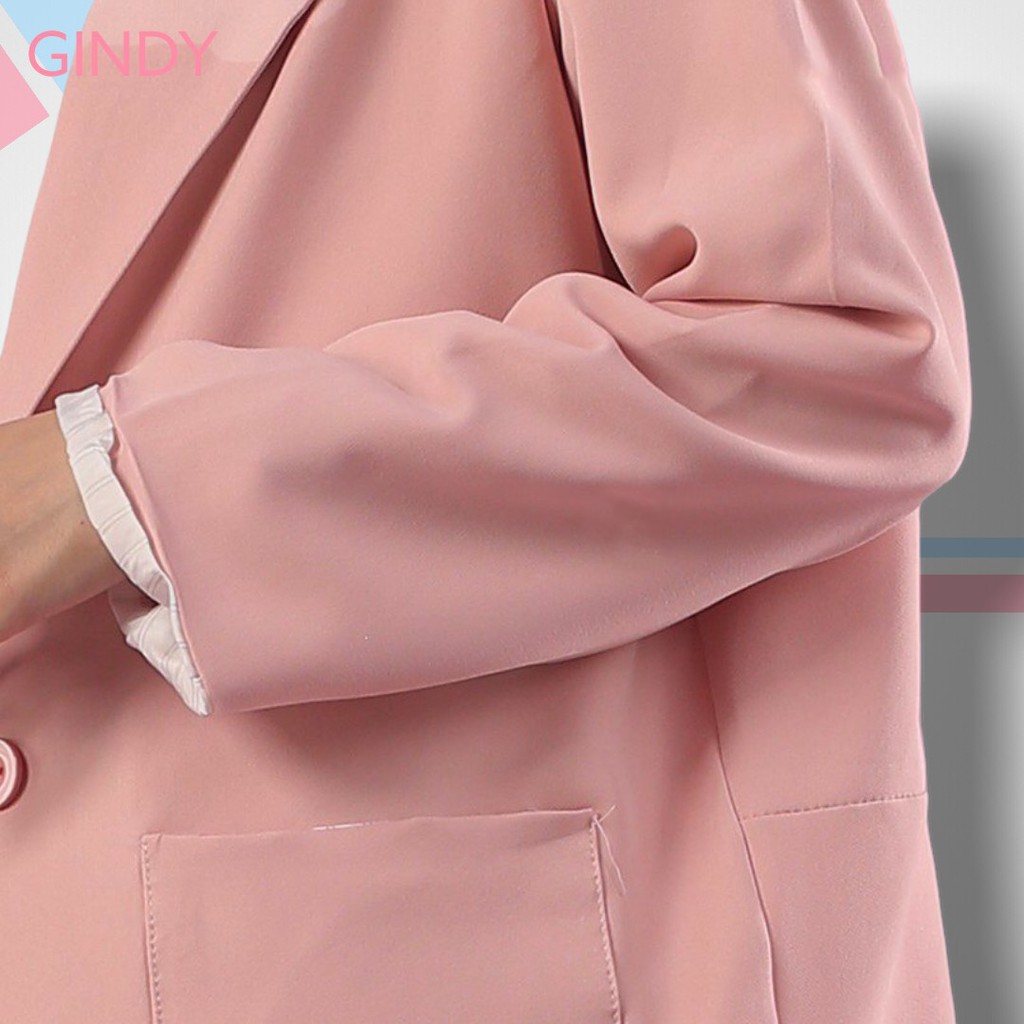 Áo khoác blazer nữ GINDY dự tiệc cuối năm dáng vest thời trang 2 lớp nhiều màu phong cách Hàn Quốc A30057