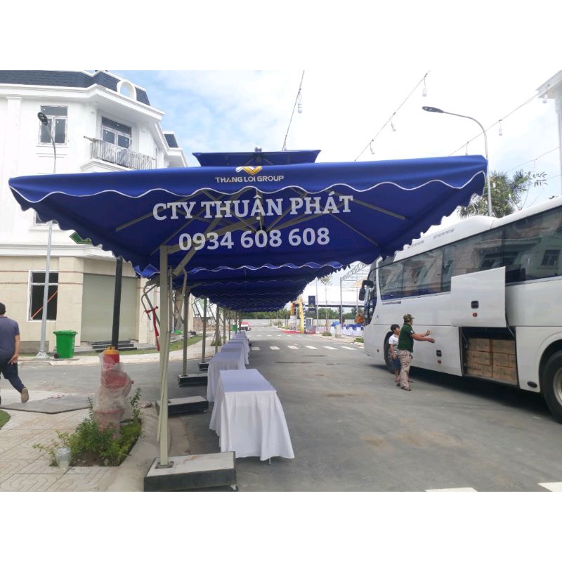 ÁO DÙ VUÔNG LỆCH TÂM 3M, 2 TẦNG.