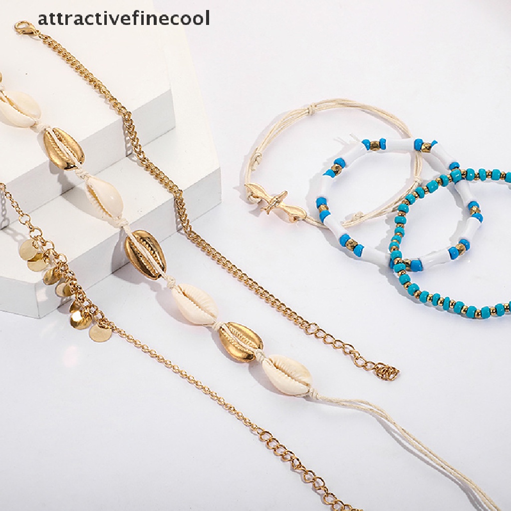 Lắc Chân Nhiều Lớp Đính Vỏ Sò Phong Cách Bohemian Thời Trang Cho Nữ