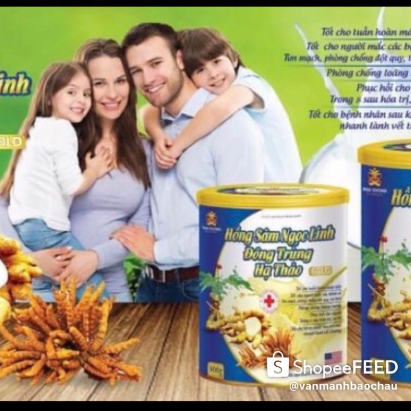 Sữa bột Hồng sâm Ngọc linh đông trùng hạ thảo 400g