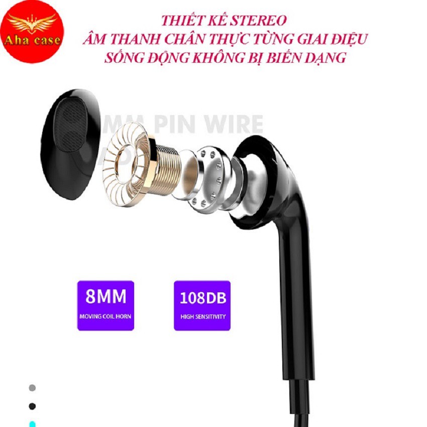 Tai nghe dây nhét tai jack cắm 3.5mm X55 chính hãng SD DESIGN cao cấp dành cho iPhone, samsung, oppo Âm hay nghe gọi tốt