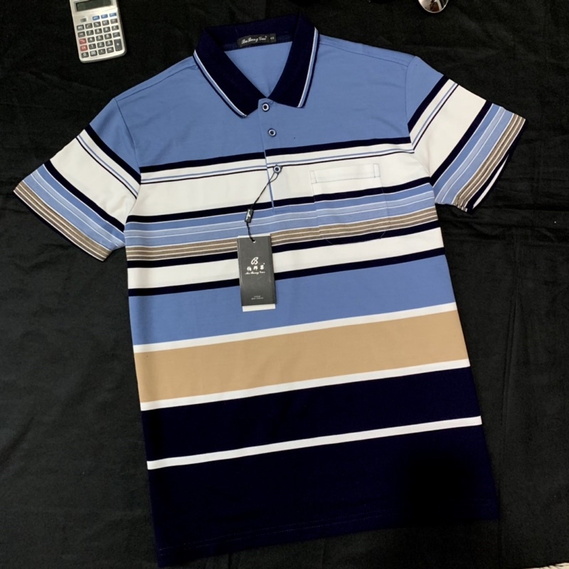 Áo Mông Tơ Ghi Polo Lụa Lạnh Nam Trung Niên Cao Cấp Hàng Quảng Châu Tặng Bố