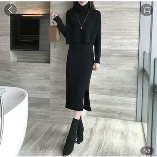 Đầm len cổ lọ cao cấp