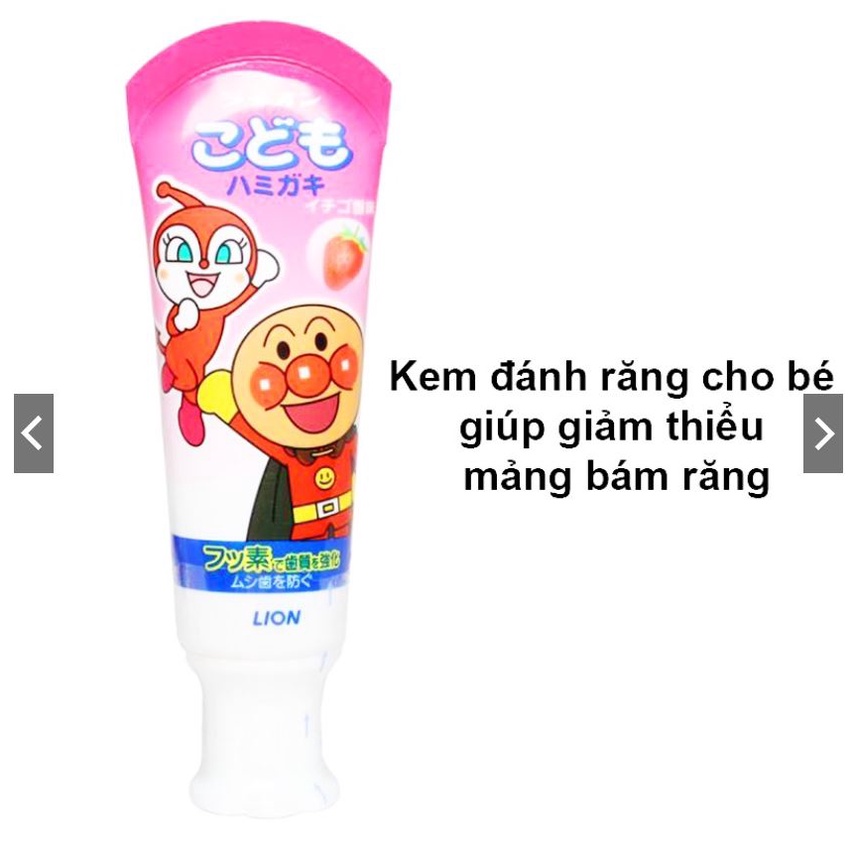 Kem đánh răng cho bé Lion Nhật Bản (nuốt được) 40gr từ 1 tuổi