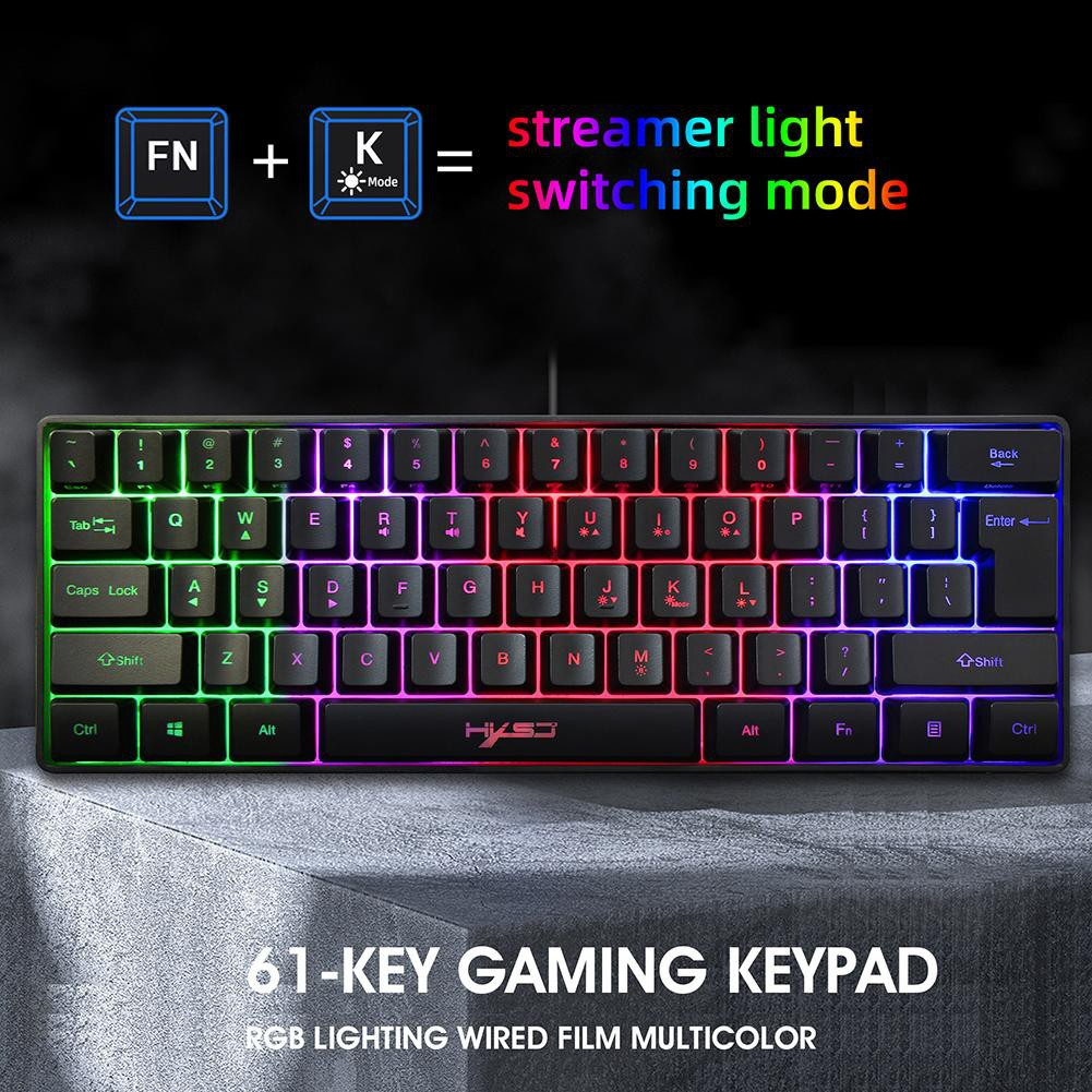 Bàn Phím Chơi Game Có Dây Hxsj V700 61 Phím Rgb Dành Cho Game Thủ