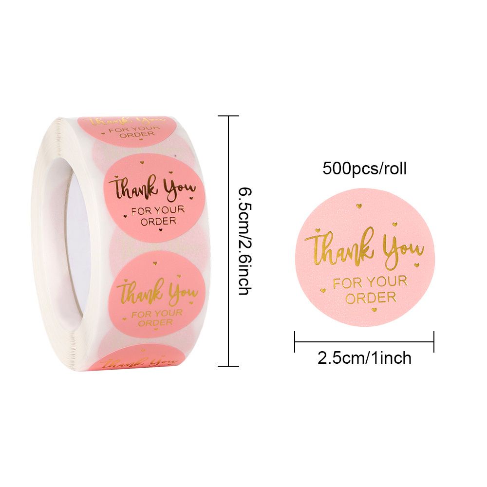 Cuộn 500 Nhãn Dán In Chữ Thank You Độ Dính Cao Dùng Gói Quà Tặng