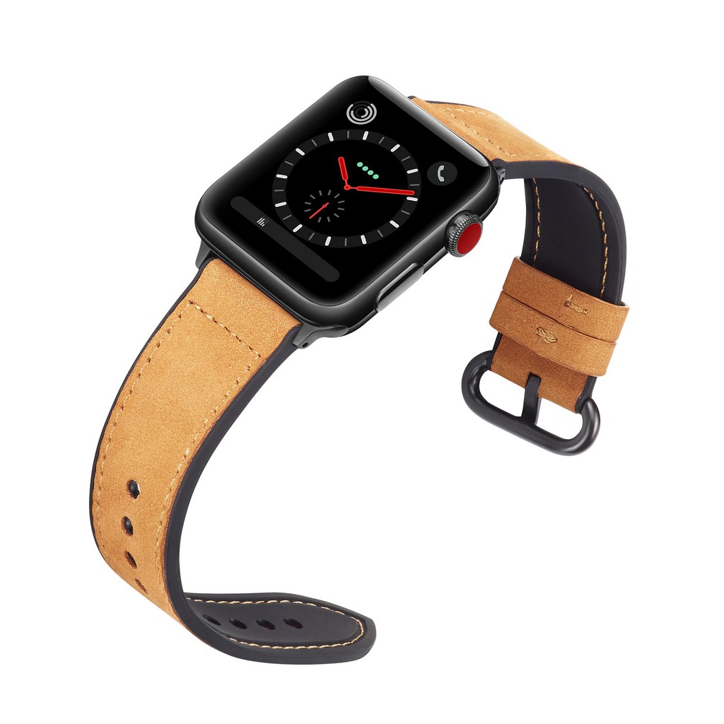 Dây đeo bằng silicon da nhám phong cách retro cho đồng hồ apple watch series 5 4 3 2 1