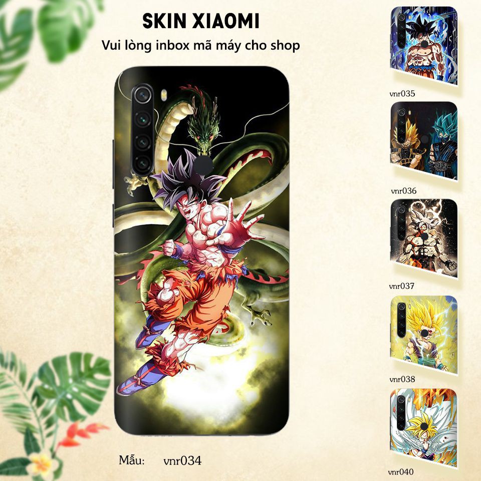 Miếng dán skin cho các dòng điện thoại Xiaomi Mi 8 - Mi 8 lite - Mi 9 in hình 7 viên ngọc rồng