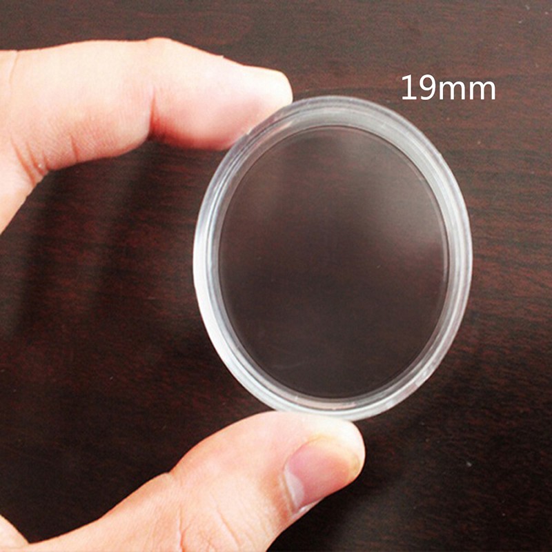 Hl 10 Hộp Tròn Trong Suốt 19mm