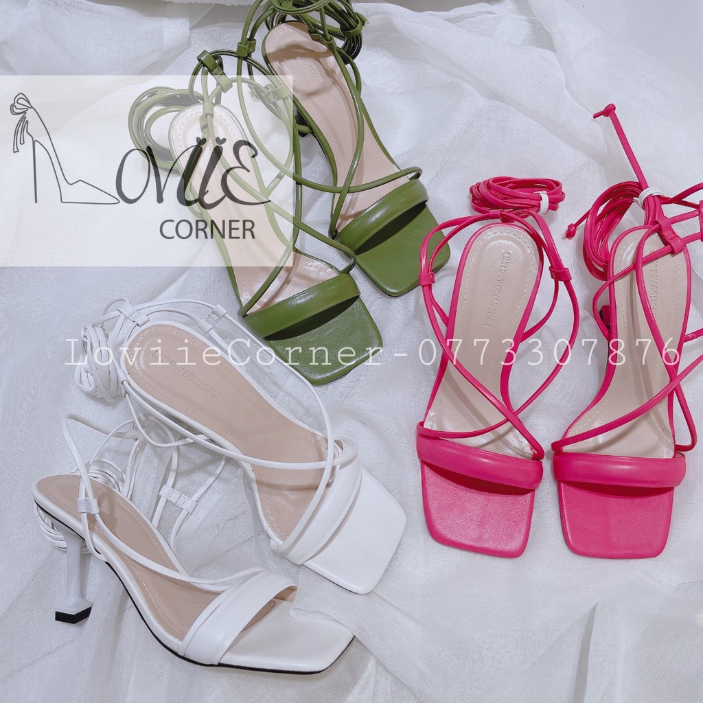 GIÀY CHIẾN BINH LOVIIECORNER - GUỐC NỮ PHONG CÁCH QUAI NGANG - GIÀY CAO GÓT THỜI TRANG 9 PHÂN - G220446