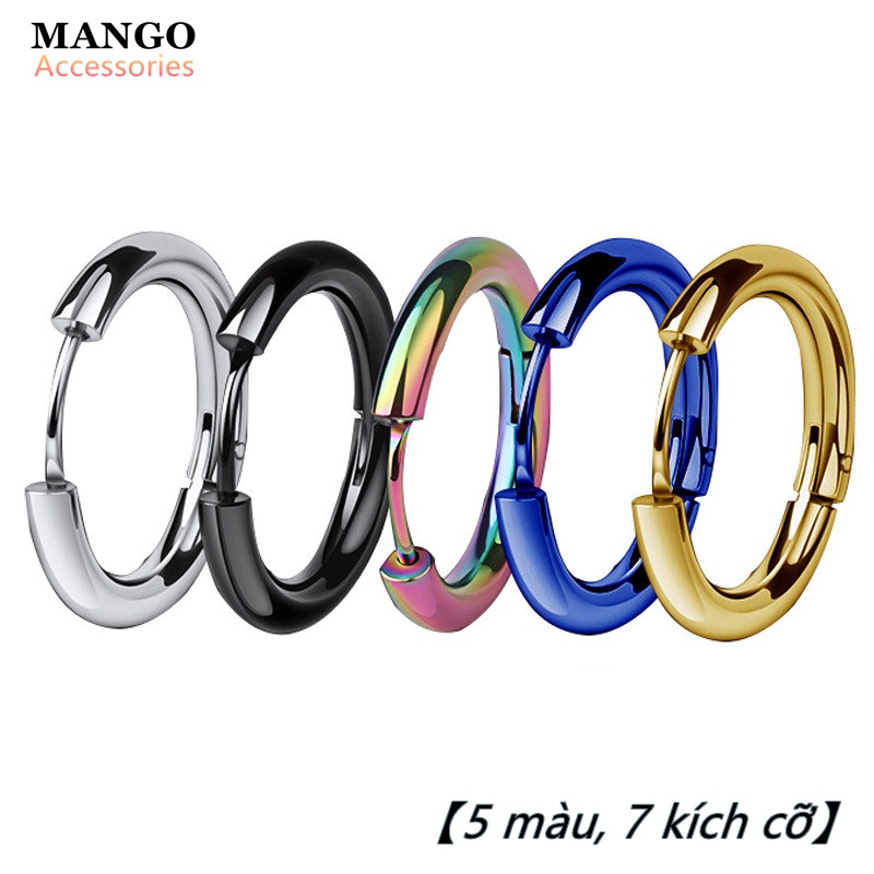 Khuyên tai bằng thép titan dạng vòng phong cách Hàn Quốc thời trang bông tai T424