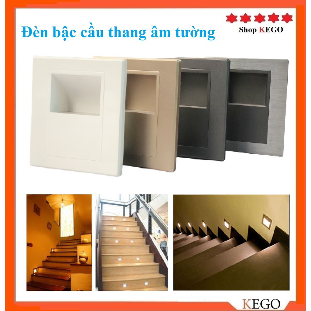 [Mã LIFE1511A giảm 10% đơn 50K] Đèn bậc cầu thang gắn âm tường ( Chính hãng, bảo hành 2 năm)