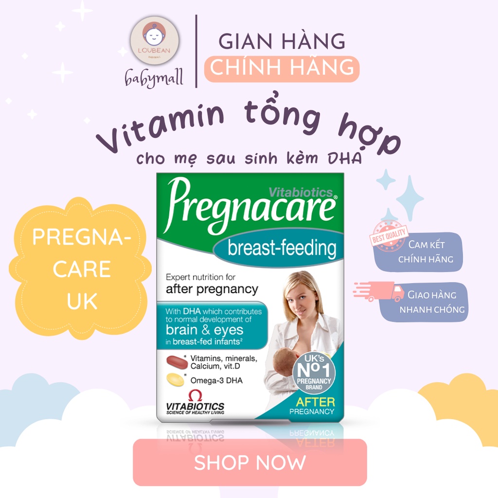 Vitamin tổng hợp Pregnacare Breastfeeding cho mẹ sau sinh cho con bú bổ sung chất cho sữa mẹ nội địa Anh