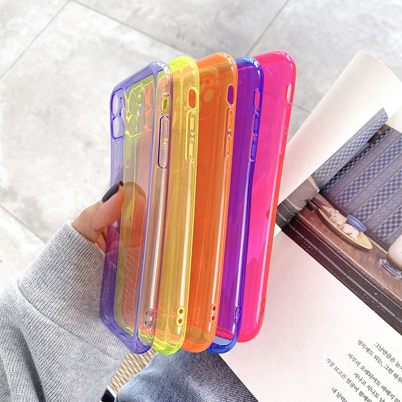 Neon Colored camera Fully Protective Soft TPU Case compatible For iPhone 11 Pro Max XR XS Max 7 8 Plus X 11