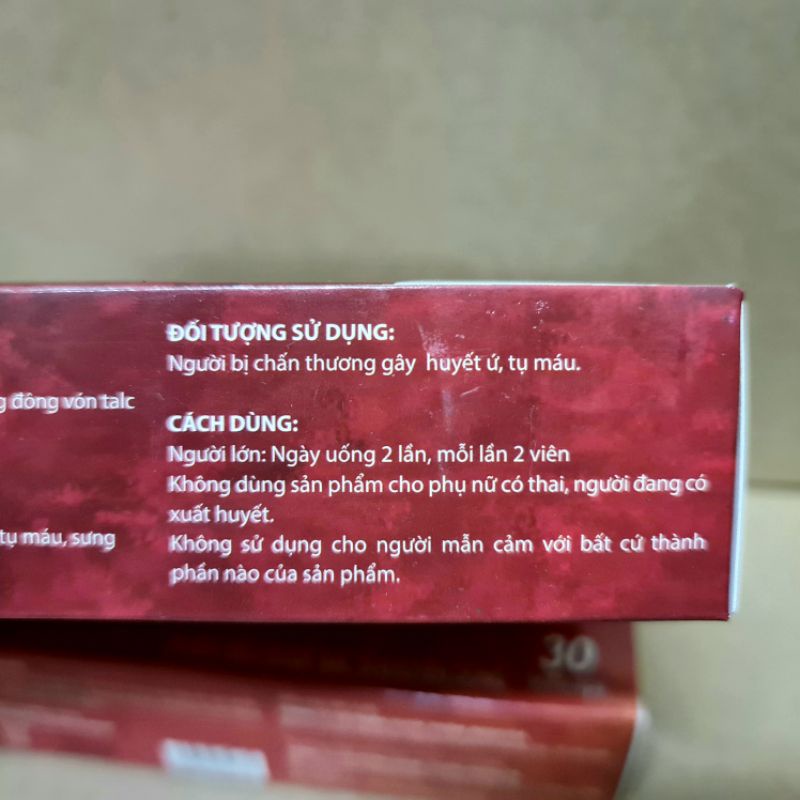 Viên uống Huyết giác giúp tan bầm tím, tiêu sưng, giảm đau, mau lành vết thương - Hộp 30 viên