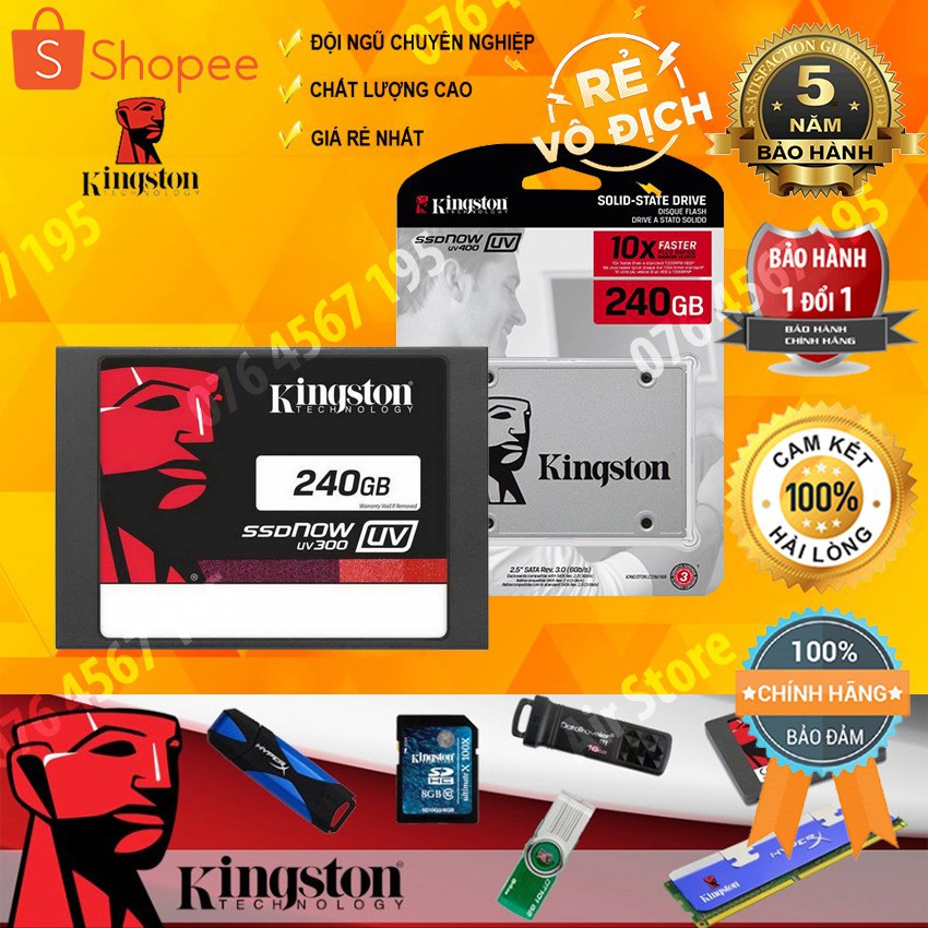 [Mã ELCL05 giảm 5% đơn 500K] Ổ CỨNG SSD 240GB KINGSTON UV400 SATA III UV400S37/240G - HÃNG CHÍNH HÃNG0986841301 | BigBuy360 - bigbuy360.vn