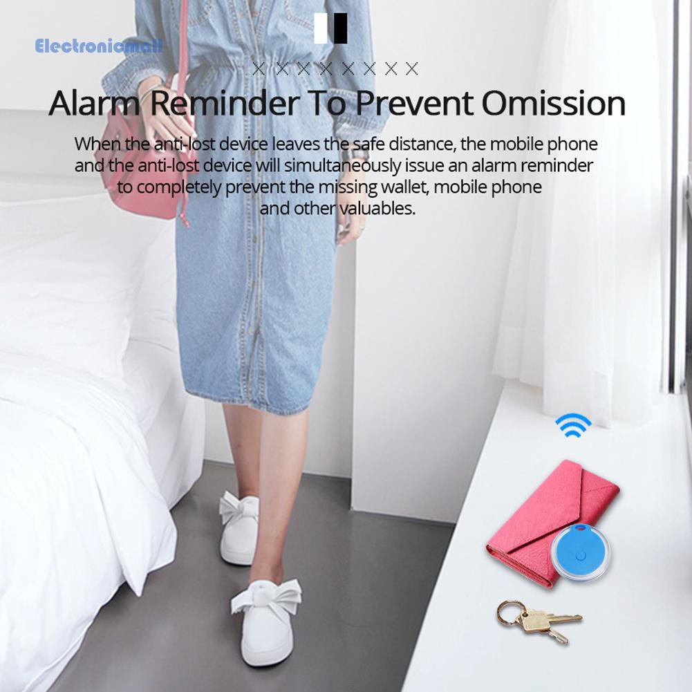 ElectronicMall01 4pcs Bluetooth Tracker Round Key Finder Item Locator for Key Wallet Pet Kid