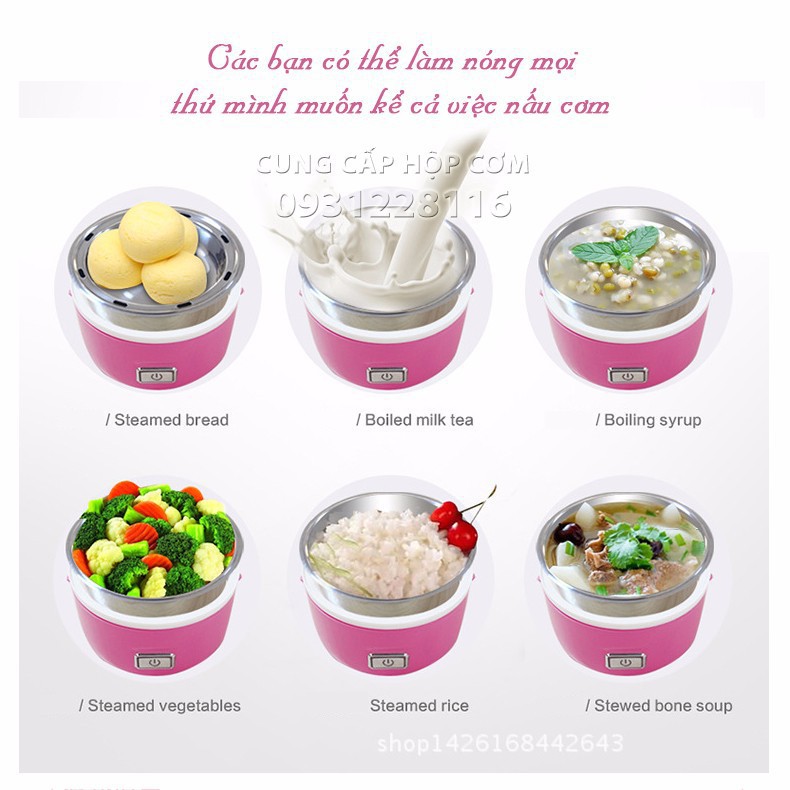 Hộp Cơm Thủy Điện 2 Ngăn Meiyun (Hồng) - Bảo hành 3 Tháng | BigBuy360 - bigbuy360.vn