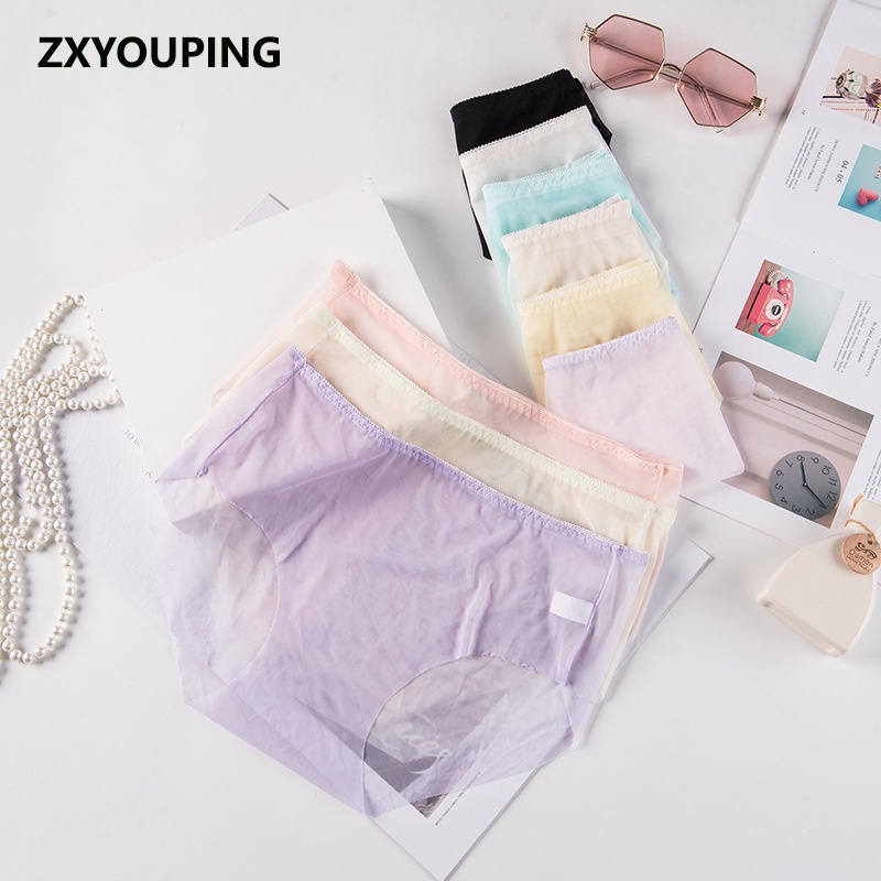 Set 3 Quần Lót Ren Lưới Siêu Mỏng Trong Suốt Plus Size L-3XL