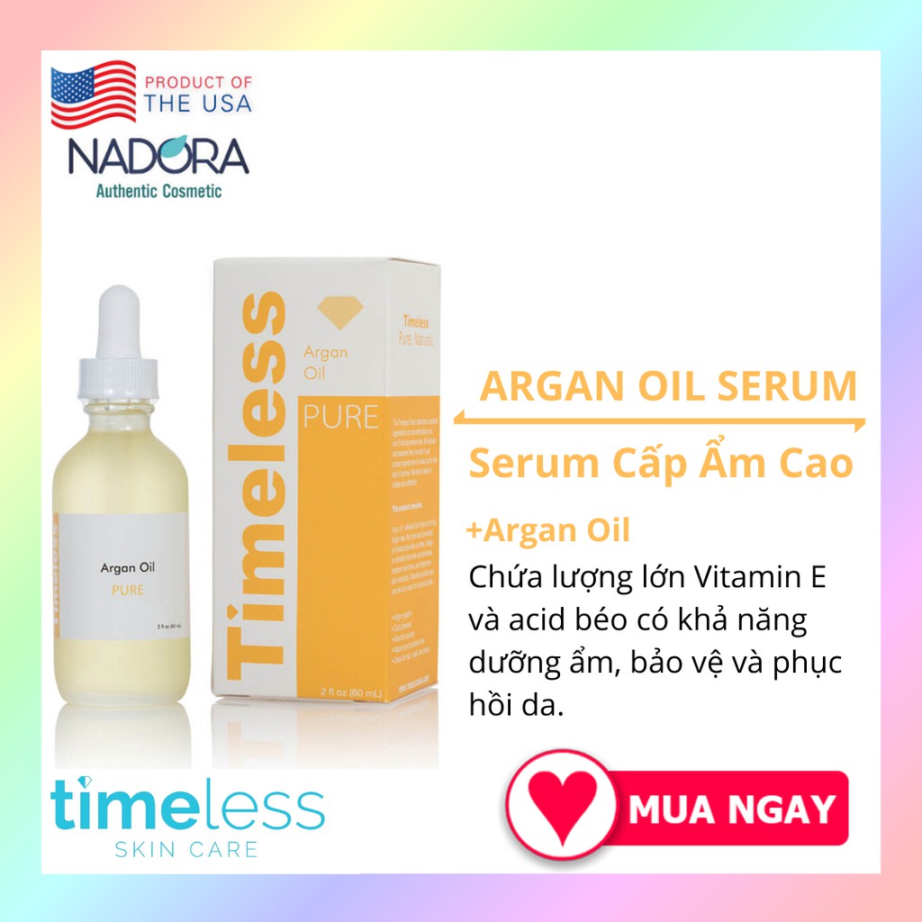 Tinh Chất Cấp Ẩm Dạng Dầu Timeless Argan Oil