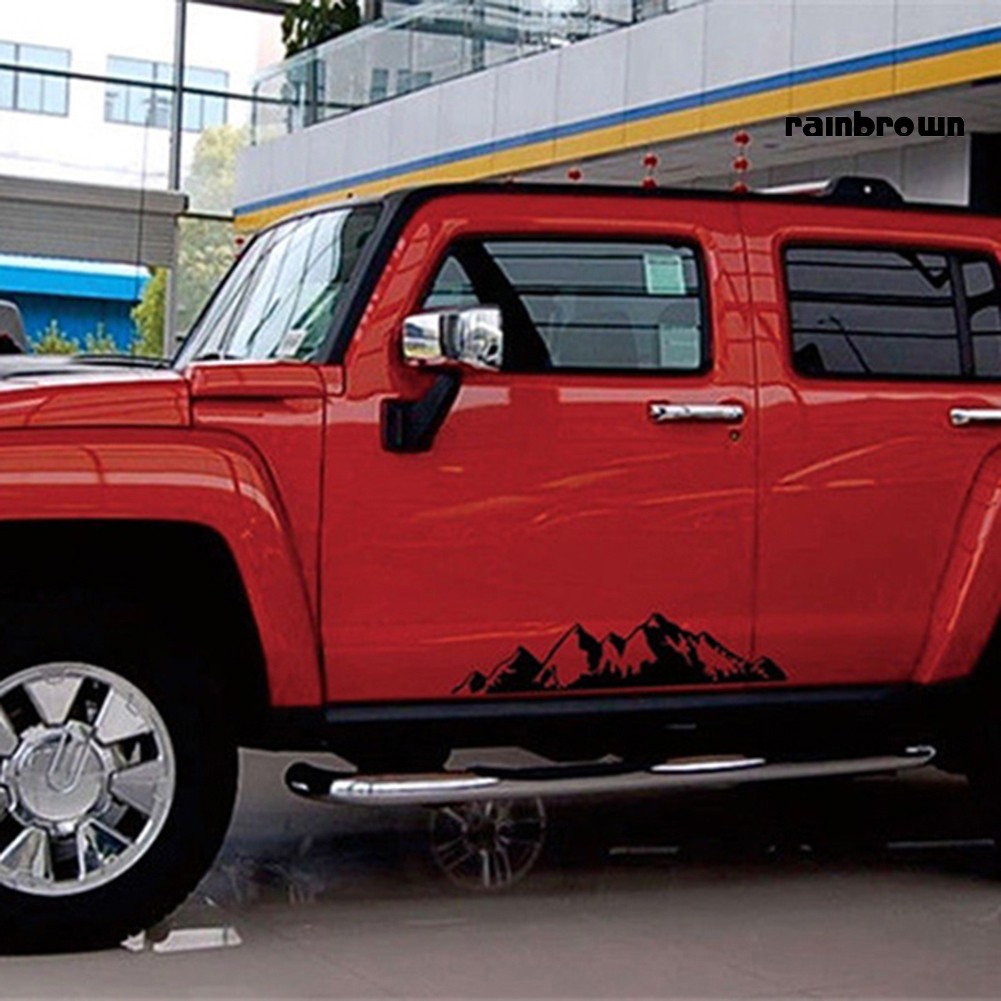 Set đề can PVC dán hai bên cửa xe hơi xe tải trang trí tạo kiểu hình ngọn núi