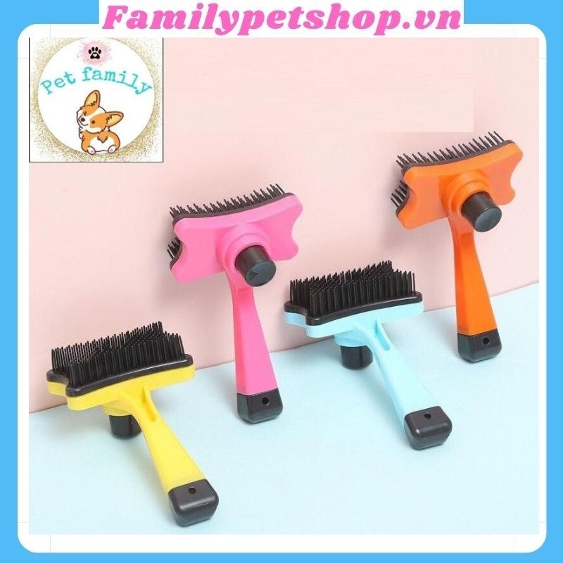 Lược chải lông cho chó mèo thú cưng mẫu lược vệ sinh làm đẹp có nút bấm-familypetshop.vn