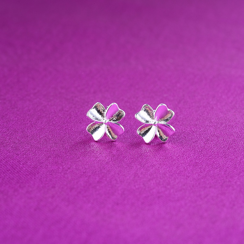 Ahellogirl Đôi Khuyên Tai Hình Hoa May Mắn Phong Cách Hàn Quốc Thời Trang Cho Nữ