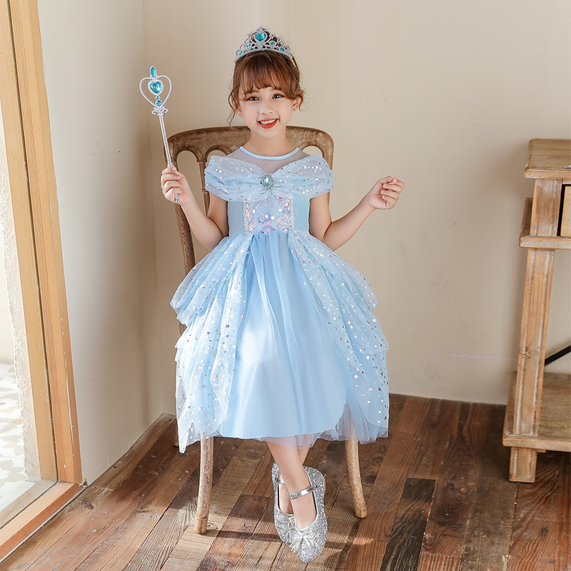 Đầm Hóa Trang Công Chúa Elsa Cho Bé Gái 3-10 Tuổi