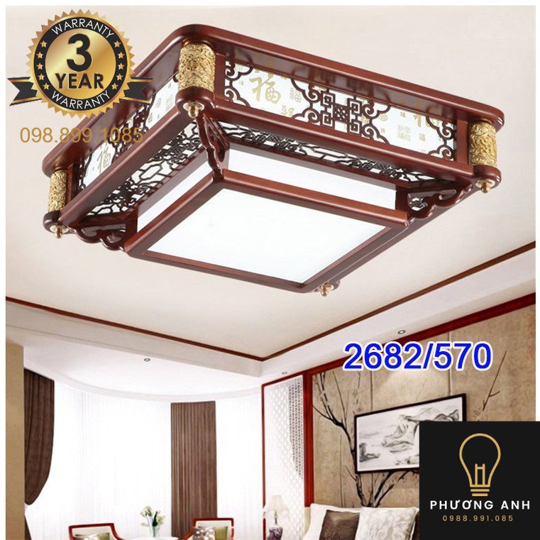 Đèn ốp trần hình vuông hình tròn trang trí nội thất nhà cửa phòng khách, phòng ngủ, cổ điển sang trọng - Đèn Phương Anh