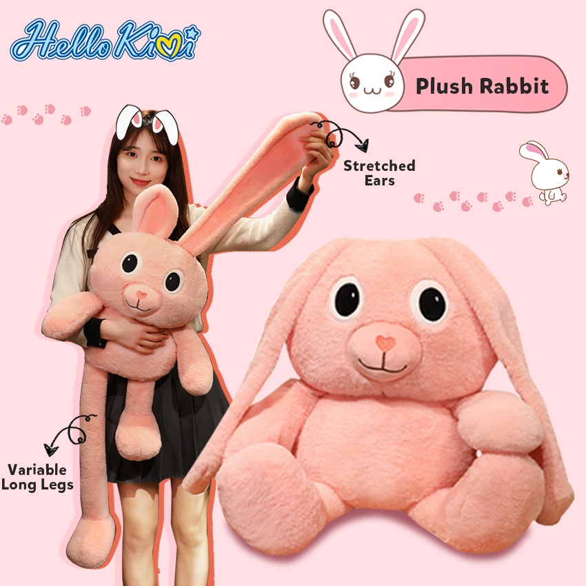 Đồ chơi thỏ nhồi bông HELLOKIMI kéo tai dài sáng tạo 80cm