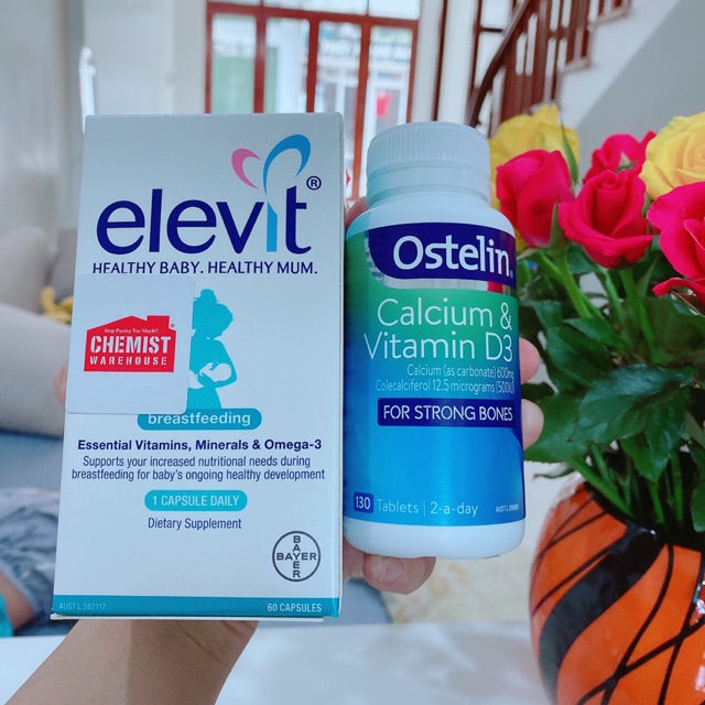 Combo Elevit sau sinh và Canxi Ostelin