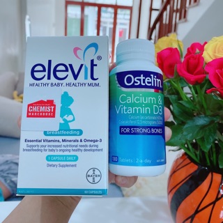 Combo Elevit sau sinh và Canxi Ostelin