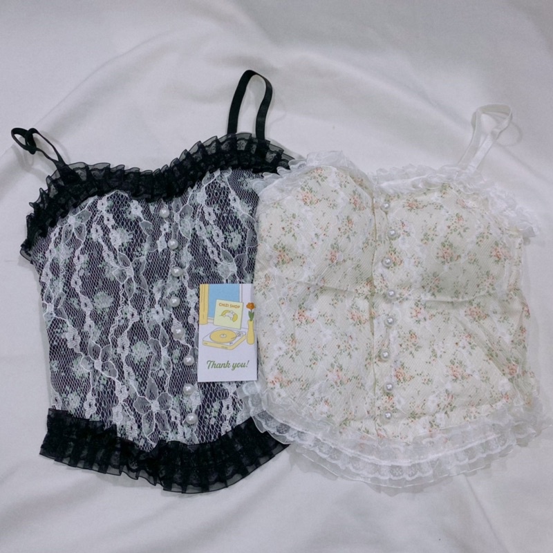 [NEW HO] ÁO BARA REN NÚT NGỌC HAI DÂY THIẾT KẾ QC DIỀN BÁNH BÈO HOẠ TIẾT HOA NHÍ LƯỚI ÔM CAO CẤP , CHIZI SHOP